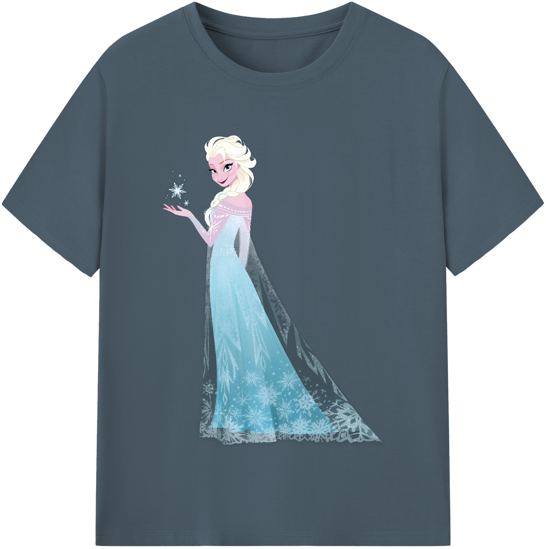 （画像用） アナと雪の女王 アンナ エルサ Frozen Anna Elsa 綿100％半袖Tシャツ（フロントプリント）